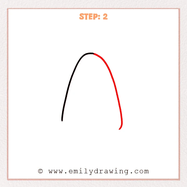 how to draw a bubble letter a - The bubble letter “A” starts forming an arch, with a new right-side outer curve drawn down from the top.